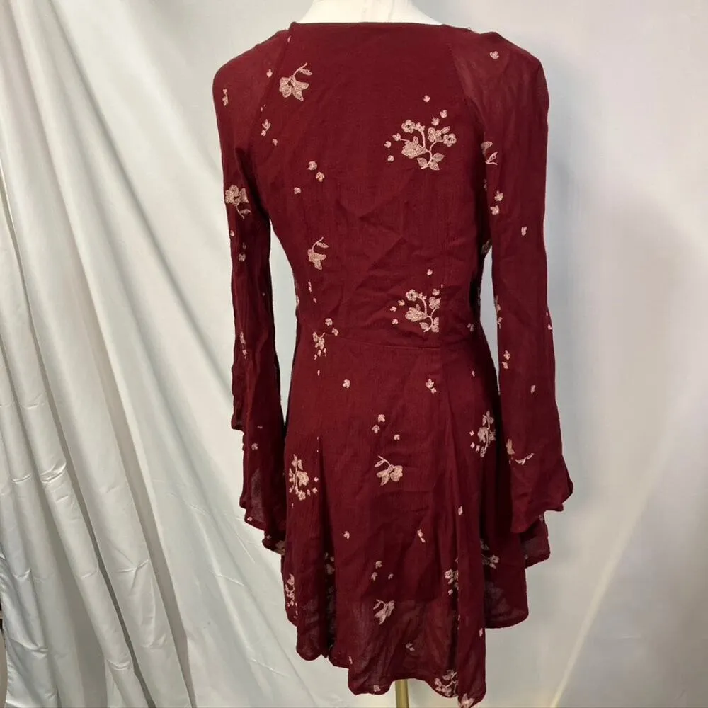 Free People Jasmine Floral Embroidered Mini dress 4 boho fairy As seen on TV - Image 9