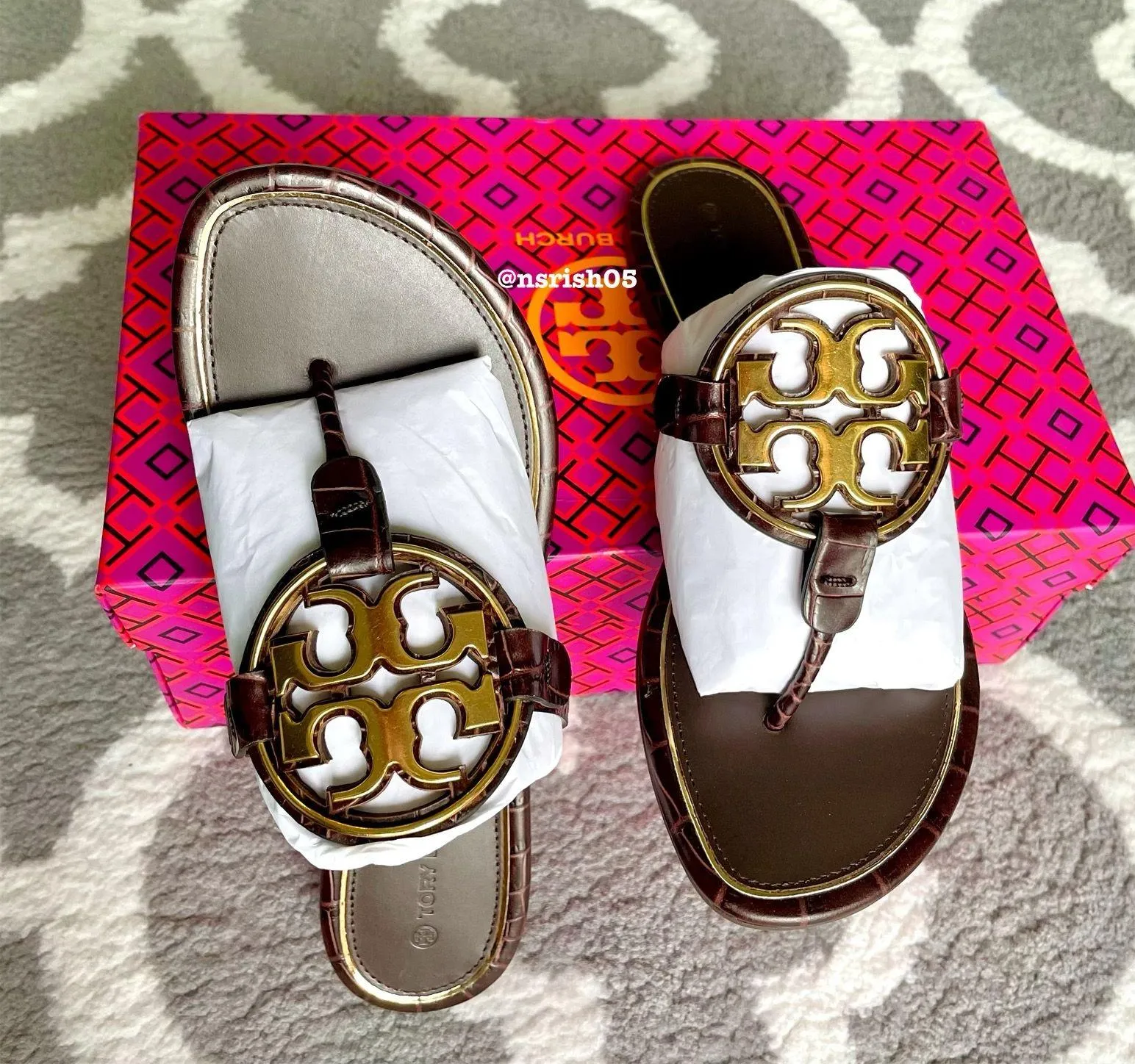 Tory Burch Metal Miller Sandals Coco 7 NEW - Image 8