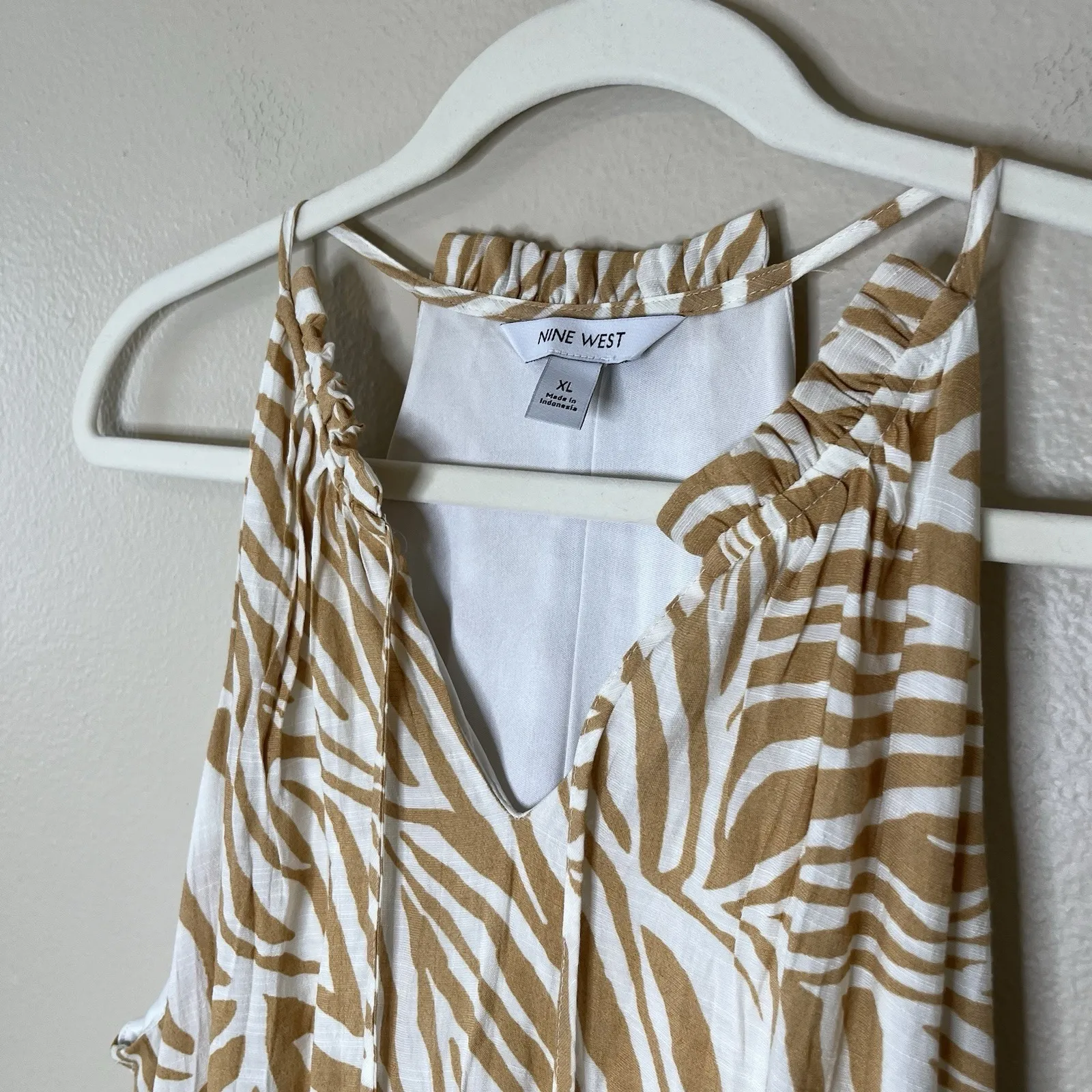 Women's Sundress Zebra Maxi Tiered Boho Coquette XL Beach Summer Preppy - Image 3