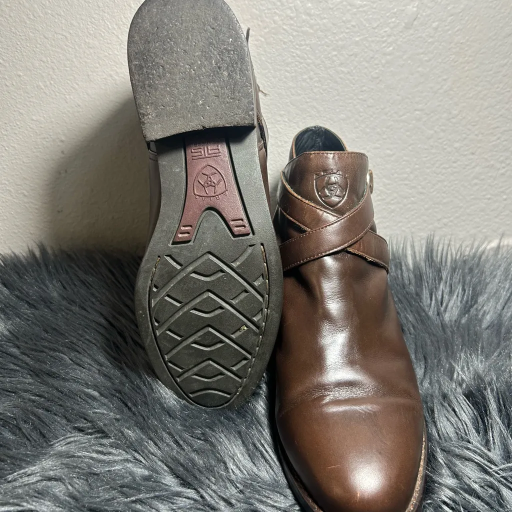 Ariat Brown Leather Windsor Strap Buckle Ankle Bootie Sz 6.5 - Image 8