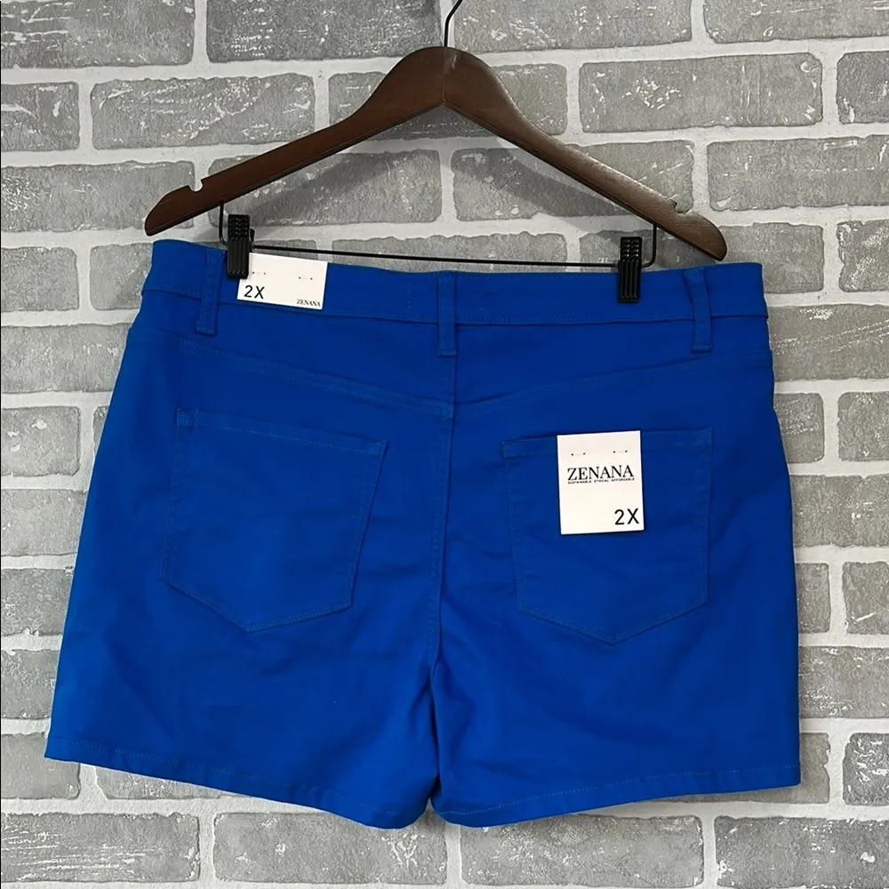 NWT Zenana Ocean Blue High Waist Shorts Women’s Size 2XL - Image 4