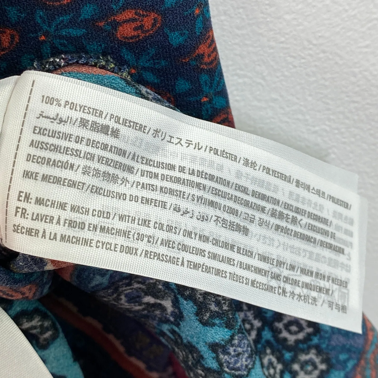 Abercrombi Multi-Color Boho Long Sleeve Dress Women XS Artsy Retro 70s - Image 7