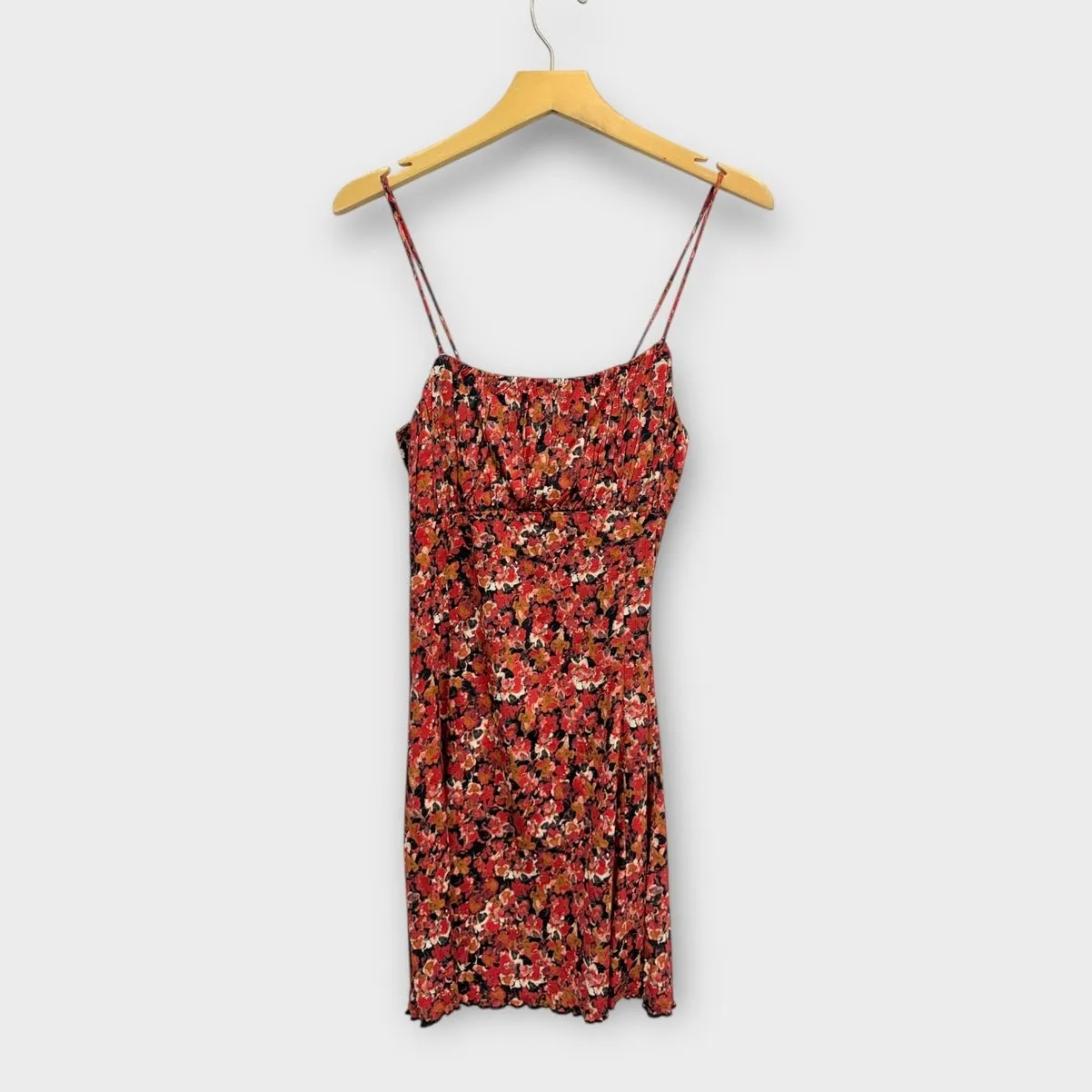 Free People Jamie Strappy Printed Mini Dress in Rouge Multi size Small - Image 4