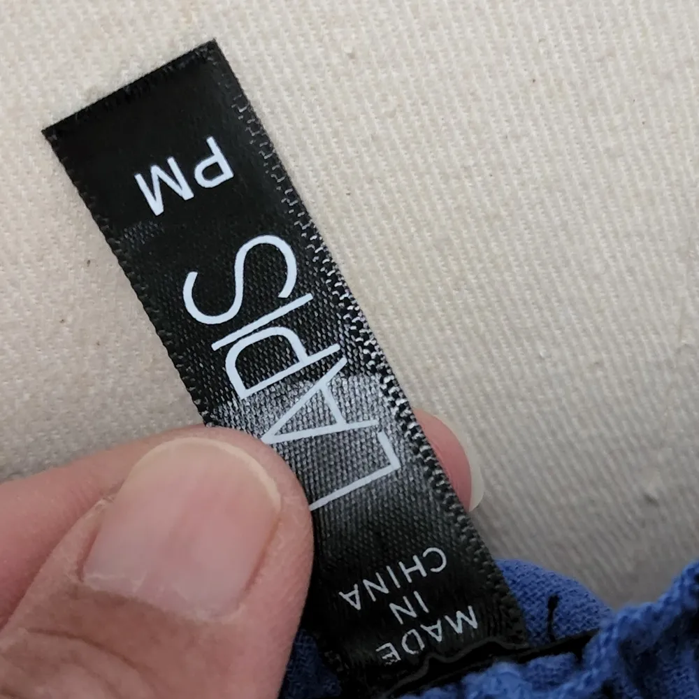 Anthropologie Lapis blue linen tiered peasant dress size mp - Image 7