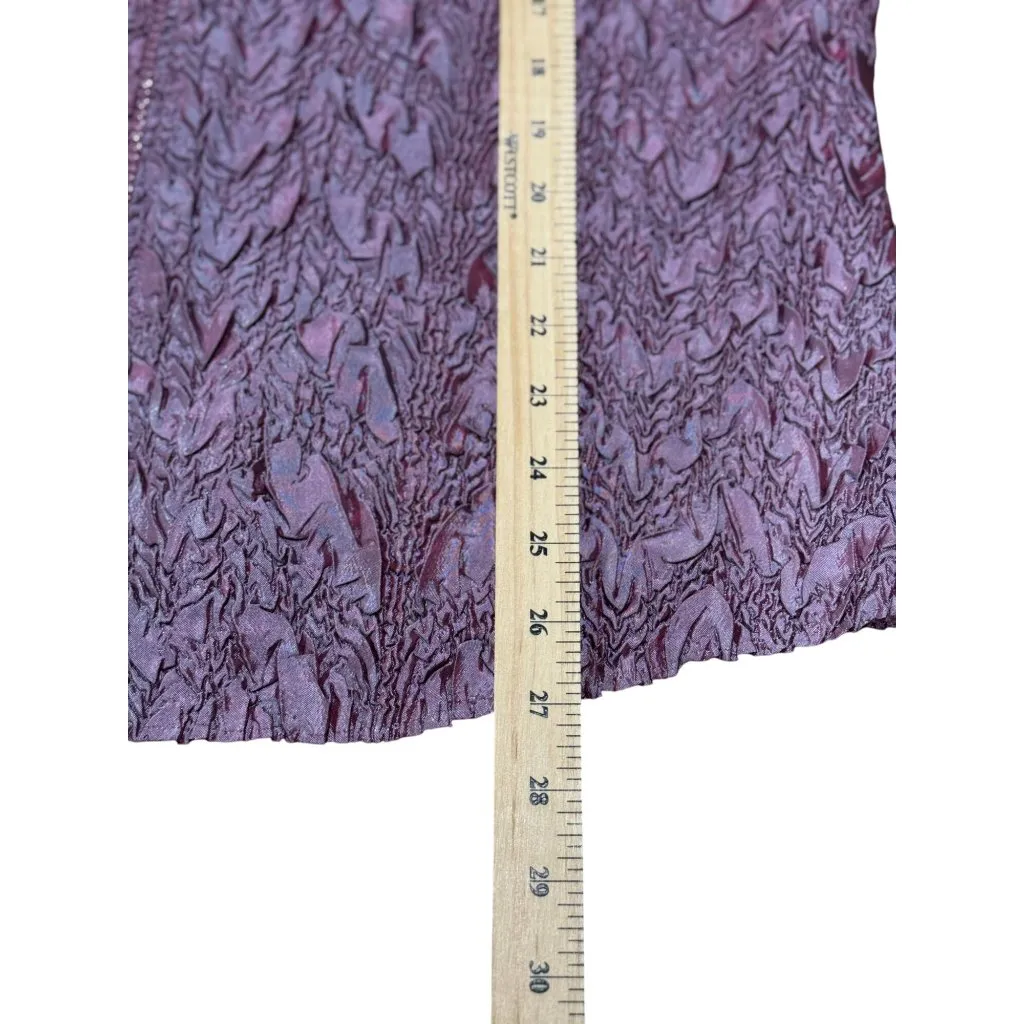 Jacket Blazer Womens Purple Satin Metallic Silky Finish Long Sleeve Purple XXL - Image 7