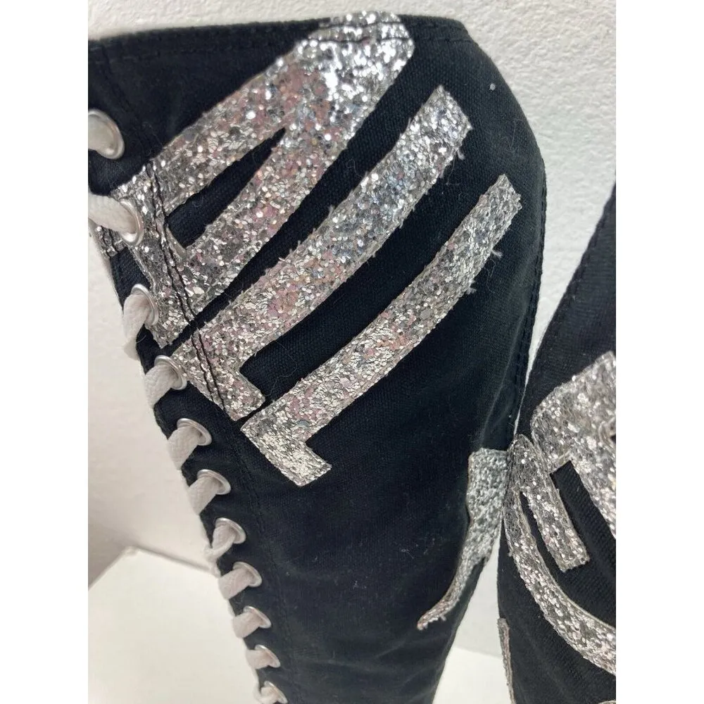 Converse CTAS XXHI All Star Glitter Zipper Knee Hi Lace Up Sneaker Boot Womens 6 - Image 15