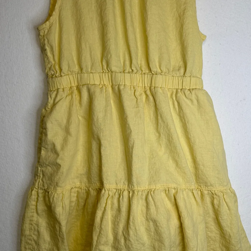 Everlane  Linen Open Back Midi Dress in Yellow - Image 4