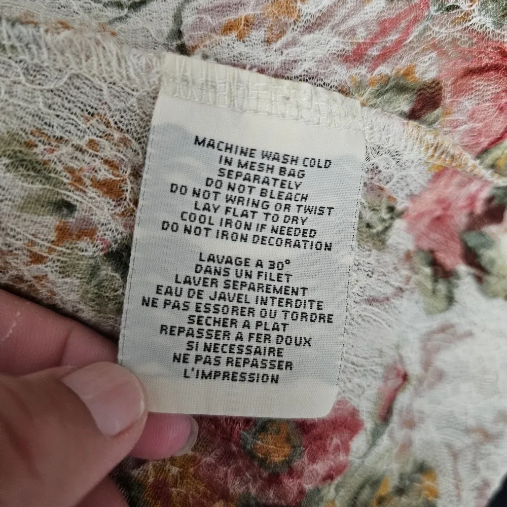 Denim & Supply Ralph Lauren Cream Floral Crochet Detail Lace Tank Size Small - Image 7