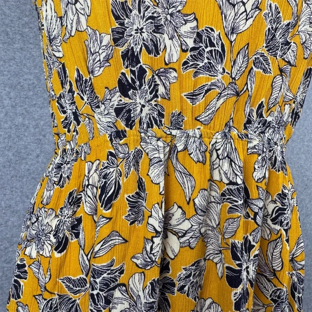 Market & Spruce Women's Size L Yellow Floral Embroidered Sleeveless Dress - Image 2