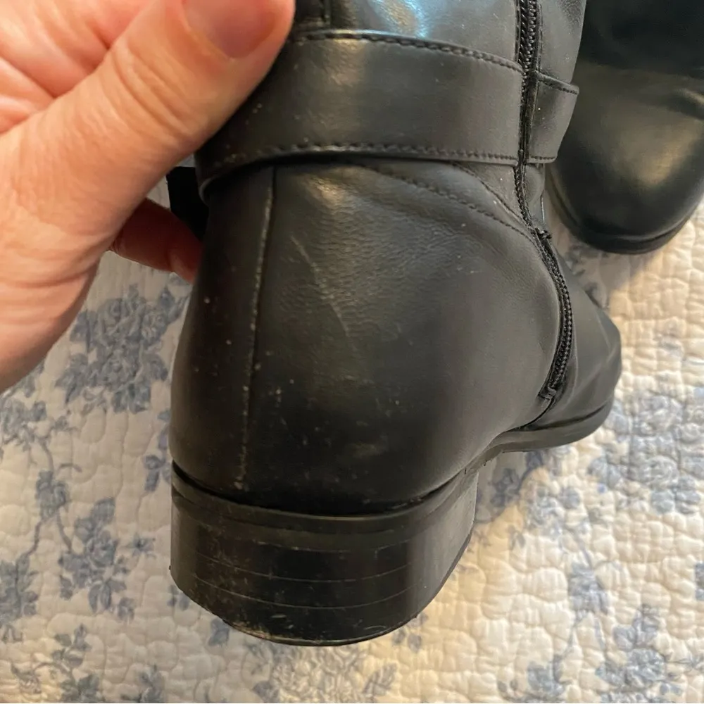 Pierre Dumas Black Faux Leather Riding Boot Size 7.5 - Image 10