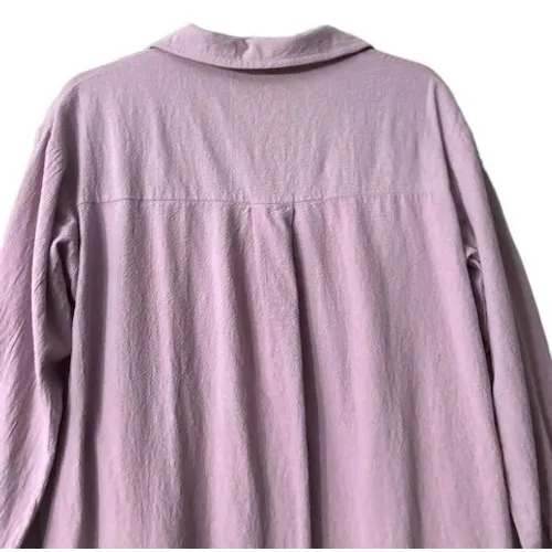 Sopiia Gon Button Down Midi Shirt Dress M Lavender Long Sleeve Minimalist Breezy Purple Size L - Image 9