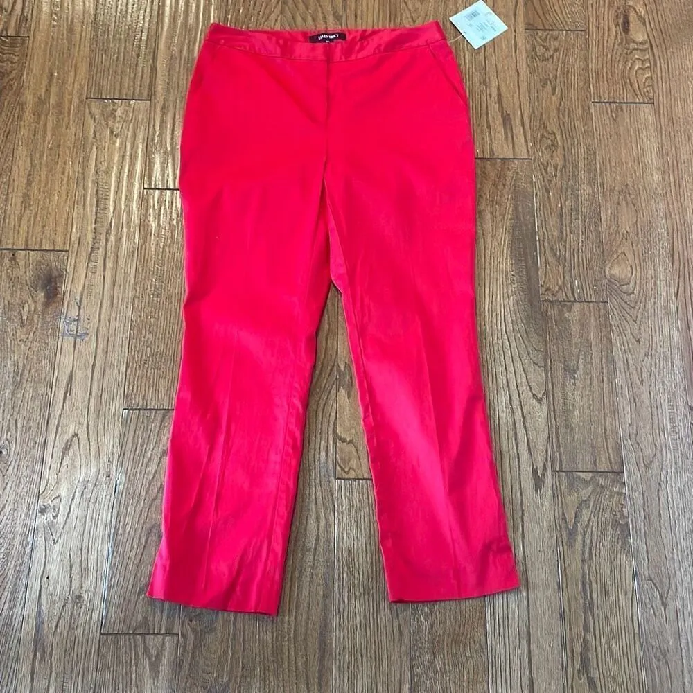 Ellen Tracy NWT red cardinal straight crop pants 4 - Image 2