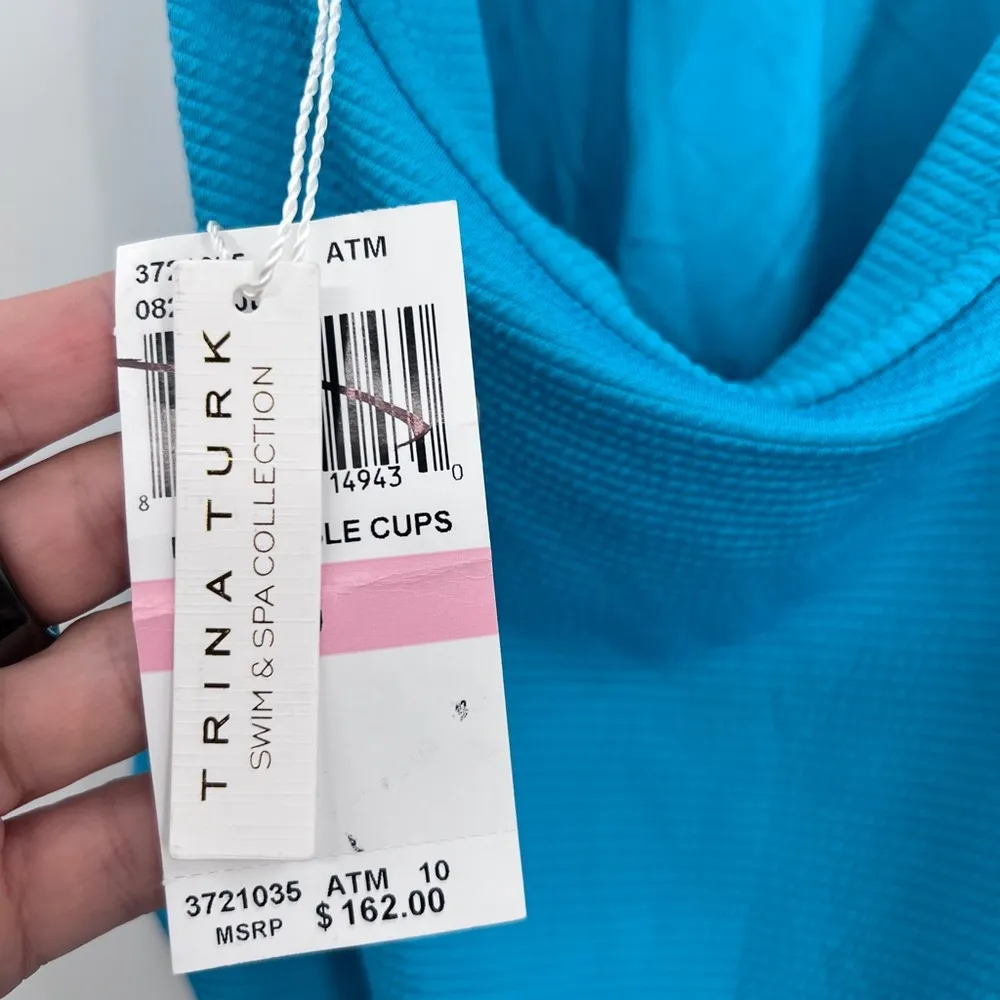 Trina Turk Ripple Rib Plunge One Piece Swimsuit - Image 3