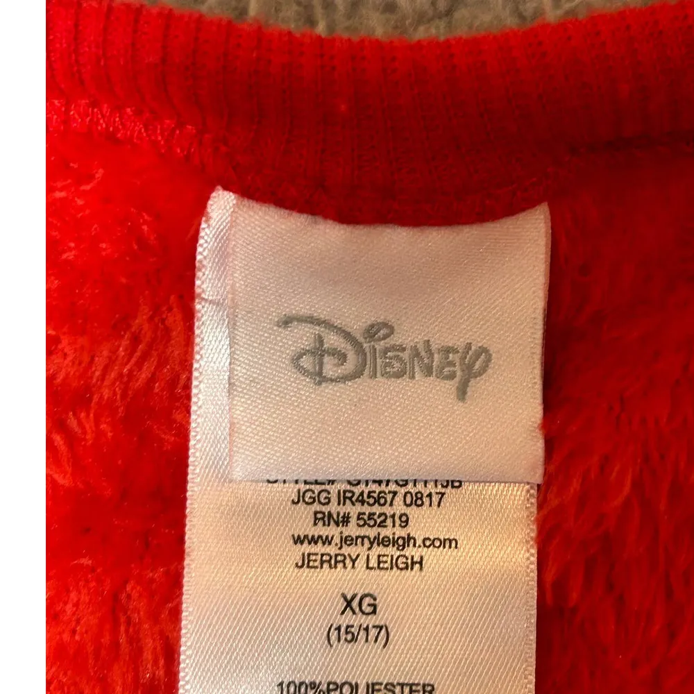 Disney Sweater‎ Juniors XL 15/17 Red Mickey Mouse Christmas Reindeer Sweatshirt - Image 3