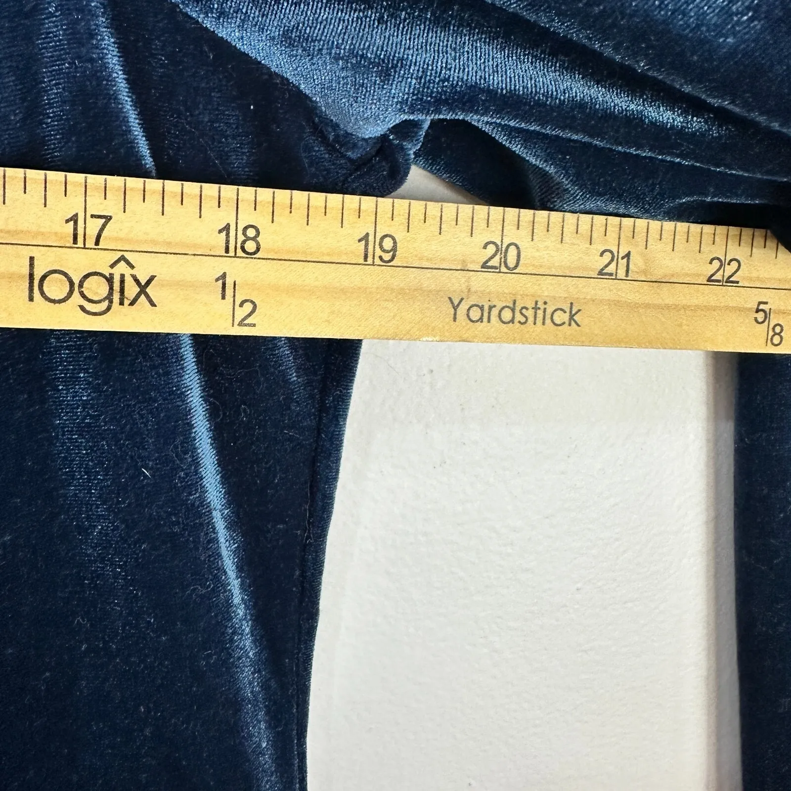 Quacker Factory Velvet Embroidered Floral Dress Small Blue Cottage Romantic NWT - Image 5