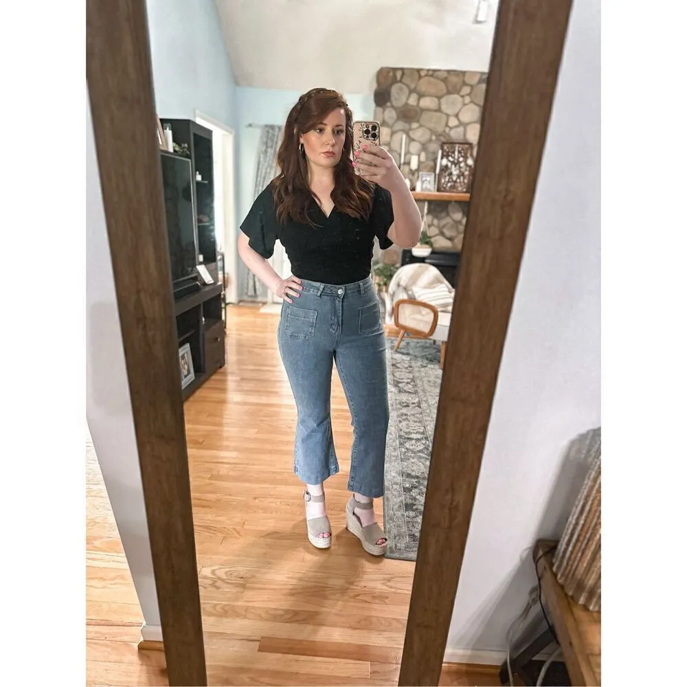 Denim cropped pants high rise Blue Size 10 - Image 7