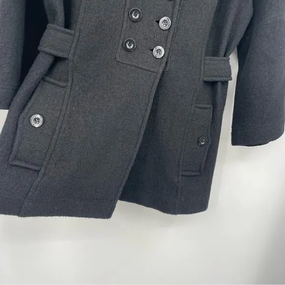 Sandro 100%‎ Wool Double Breasted Bell Sleeve Pea Coat Size XL - Image 7