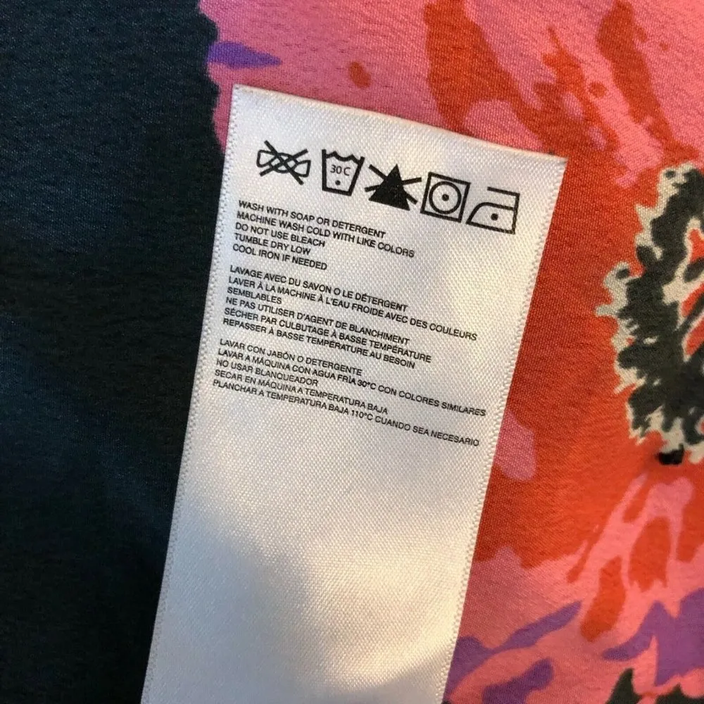 Roxy Dress A Line Open Back Sleeveless Floral V Neck Black Pink Size XS - Image 5