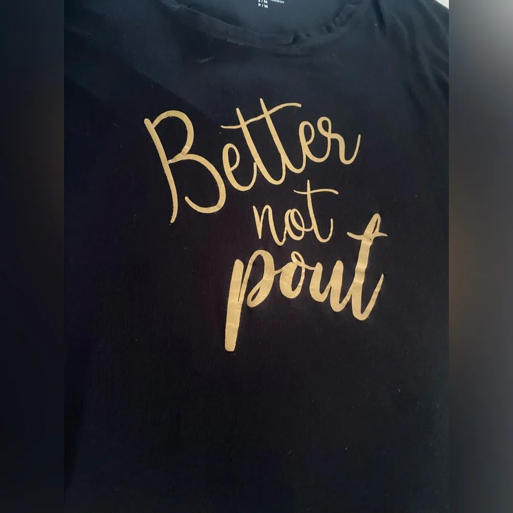 Charlie Paige Women's Sleep Shirt, Size Small/Medium Black "Better Not Pout” - Image 5