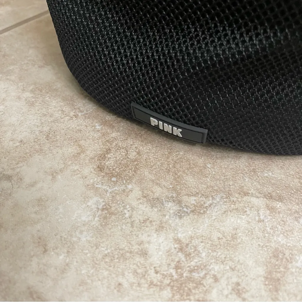 Pink By Victoria Secret Black Drawstring Backpack‎ Bag Outter Mesh Pockets NWT - Image 3