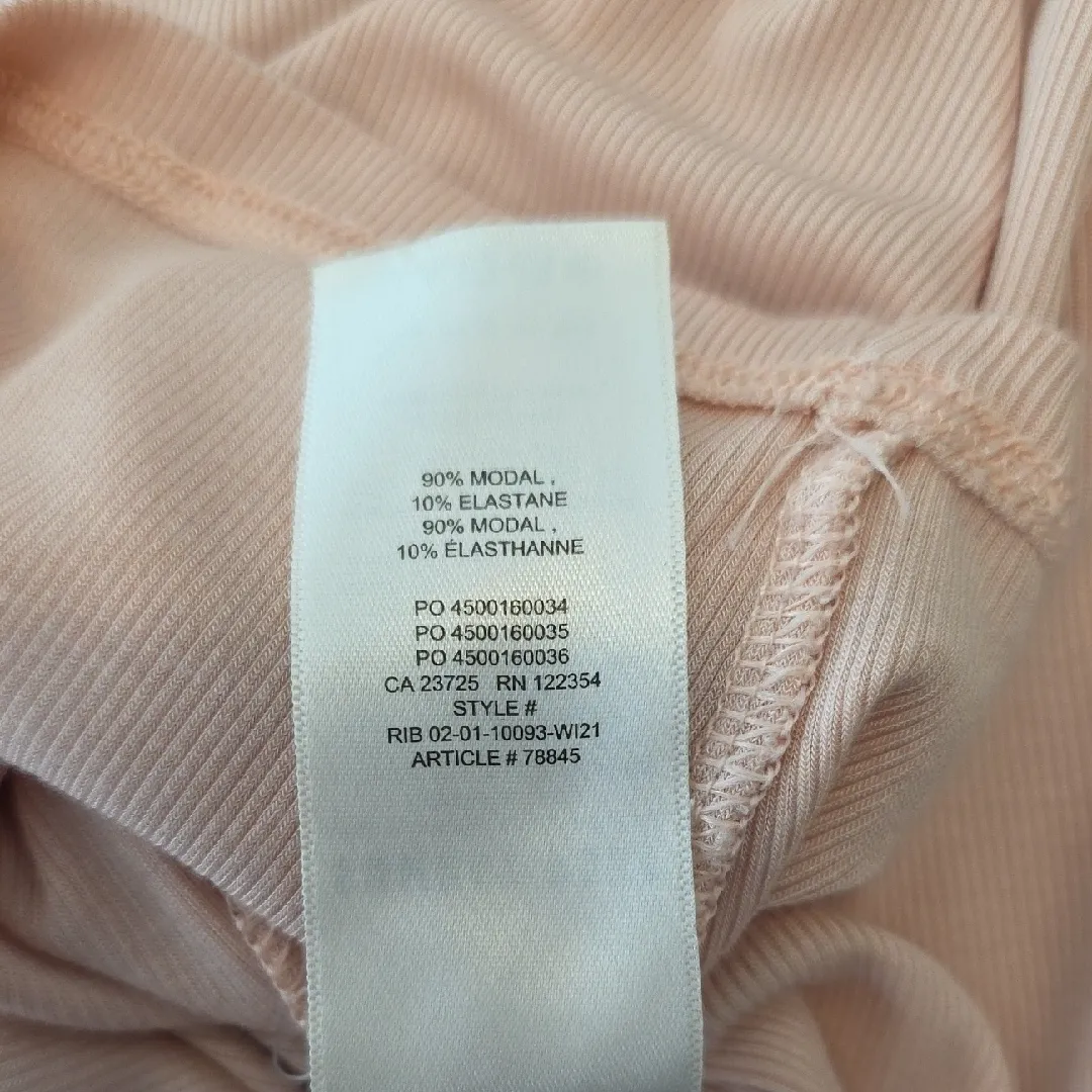 Aritzia Sunday Best Top Freshman Turtleneck Ribbed Long Sleeve Cropped Pink Larg Size L - Image 8