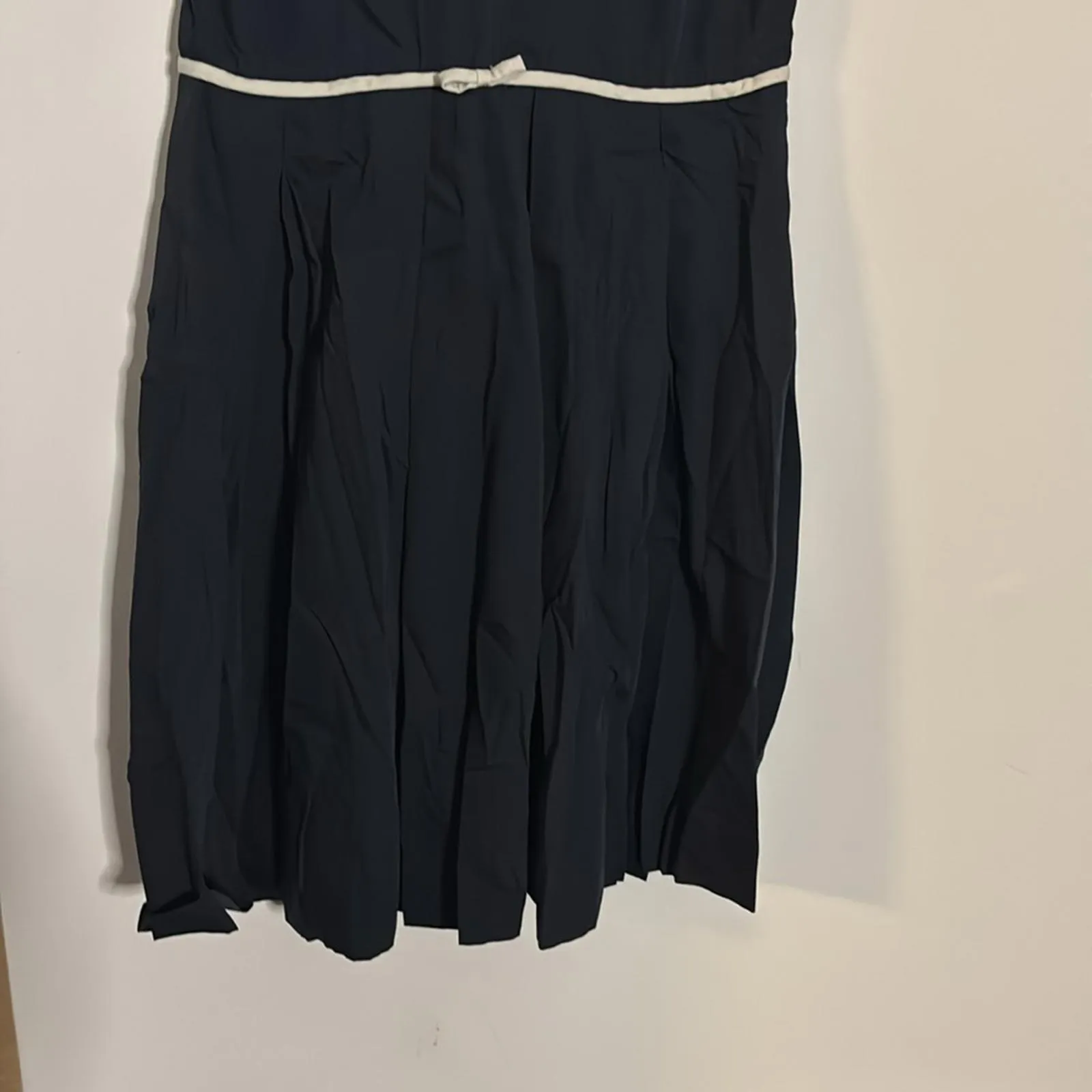 ✅Vintage Peck & Peck Black Short Sleeve Tea Dress Pleated Skirt 50s Feminine - Image 5