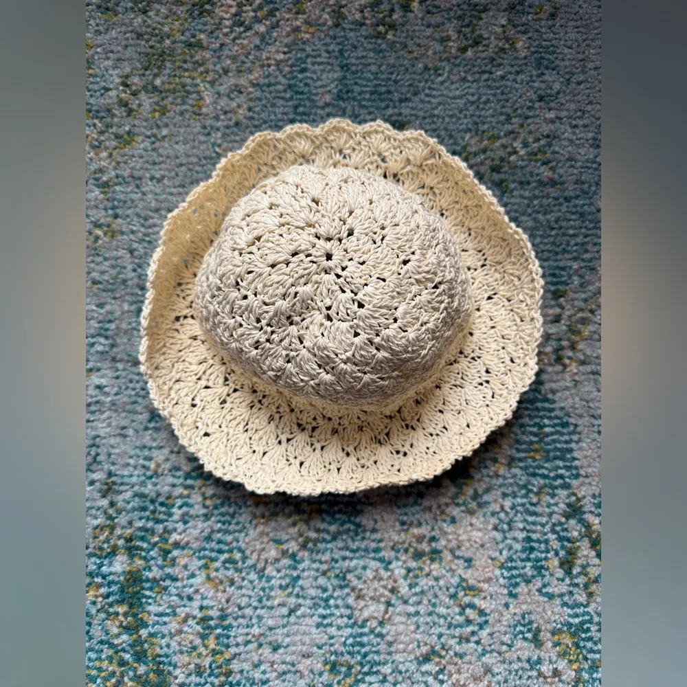 Vintage 90s woven straw natural bucket hat Tan - Image 2