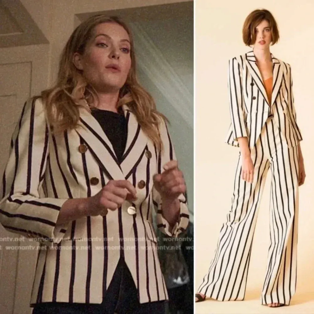 *125 NWT Veronica Beard Striped Empire Dickey Jacket Size 4 - Image 3