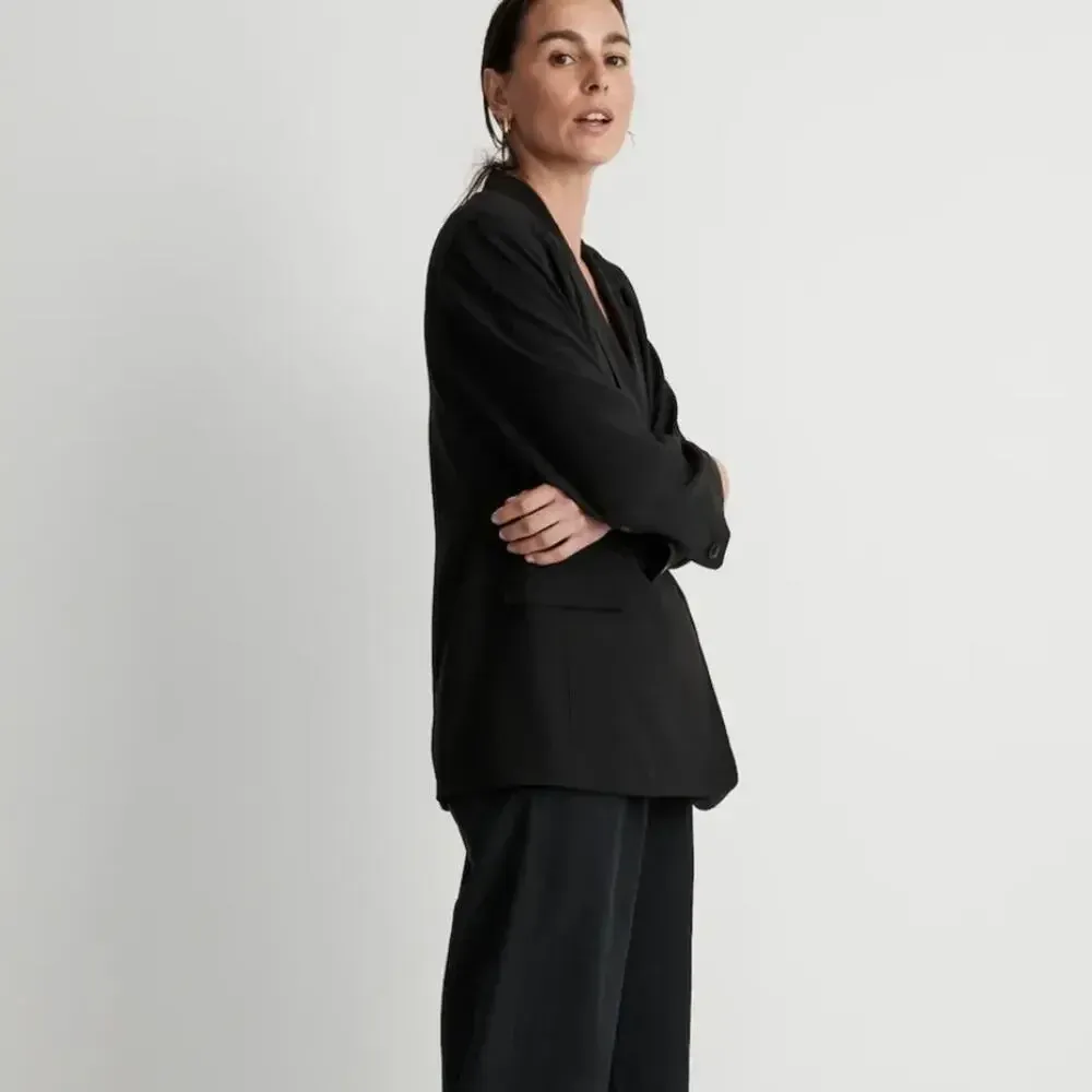 Madewell  The Relaxed Blazer‎ NWT in Soft Drape True Black Oversized Drape… - Image 3