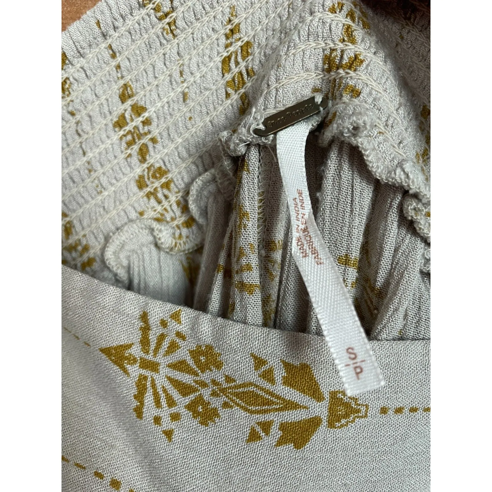 FREE PEOPLE Sz S DIAMOND PRINT HAREM PANTS Carpi floral loose flowy boho style - Image 7