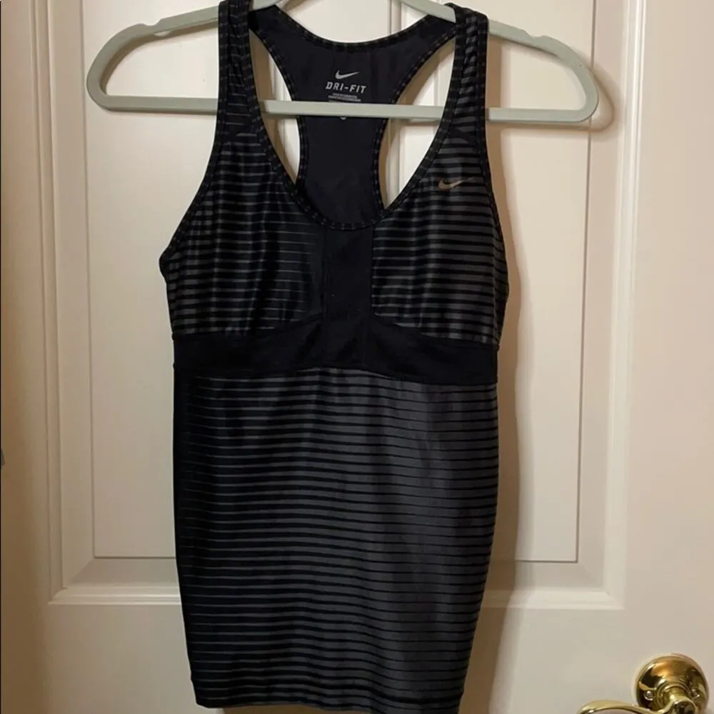 Nike Dri-fit black striped work out top S - Image 5
