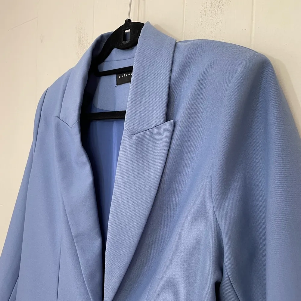 Endless Rose Periwinkle Blue Blazer Jacket One Button Shoulder Pads ~ Size M - Image 4