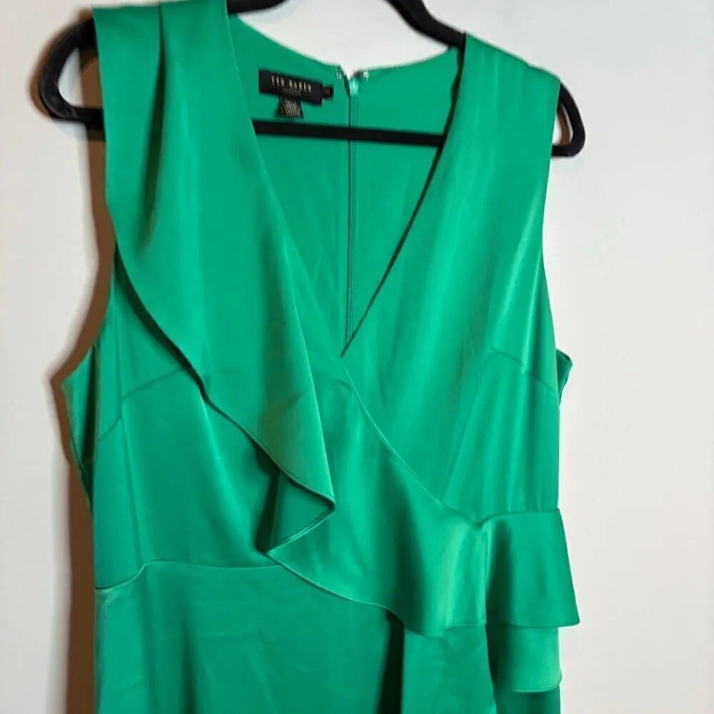 Ted Baker Florili Mid Green ruffle dress - Image 3