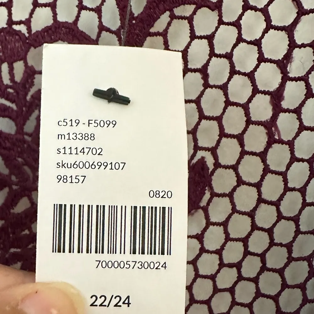 Lane Bryant Lace Short sleeves Pink Open Cardigan Size 22 NWT Lightweight - Image 3