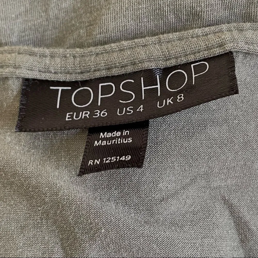 Topshop olive green short sleeve T shirt dress - Image 4