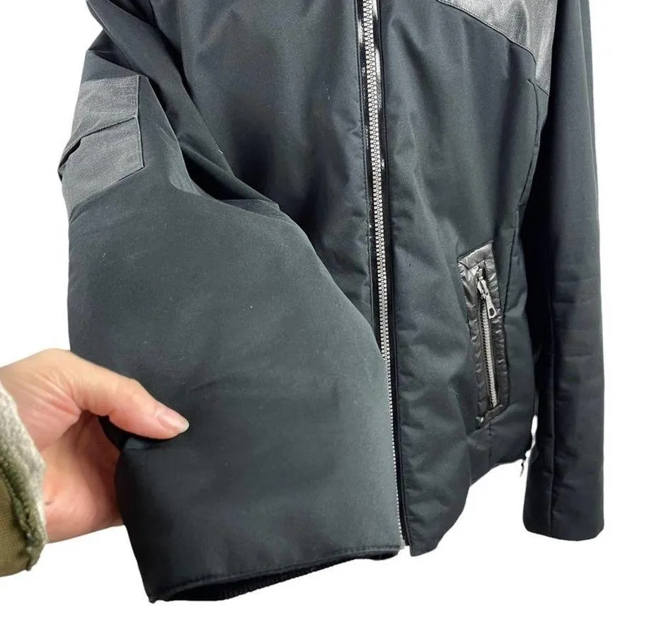 Eric Snow Womens Size Large Patchwork Winter Full Zip Black Jacket faux leather - Image 4