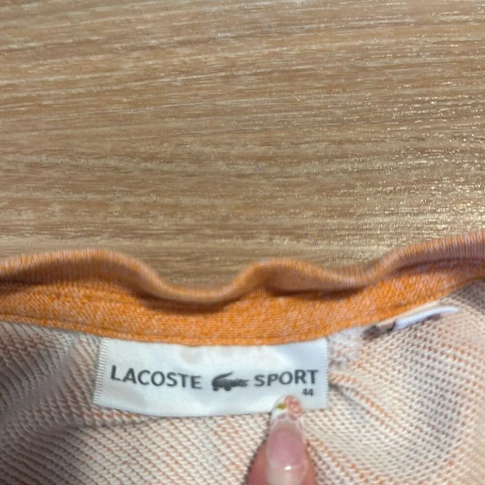 Lacoste sport women’s peach crewneck hoodie size 44   Has some ink stains and st - Image 2