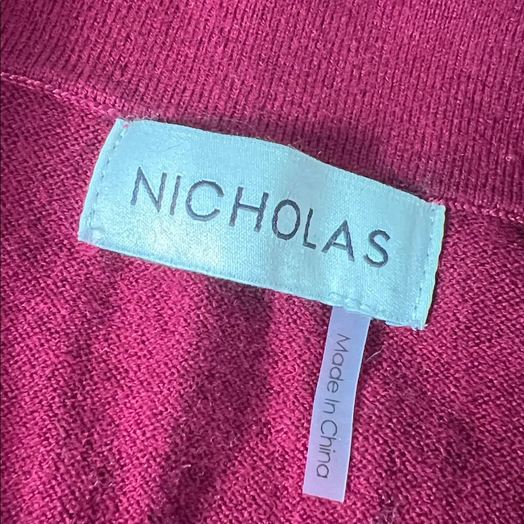 Women’s NICHOLAS Basma Women's Deep Red 70s Collared Sweater - Image 6