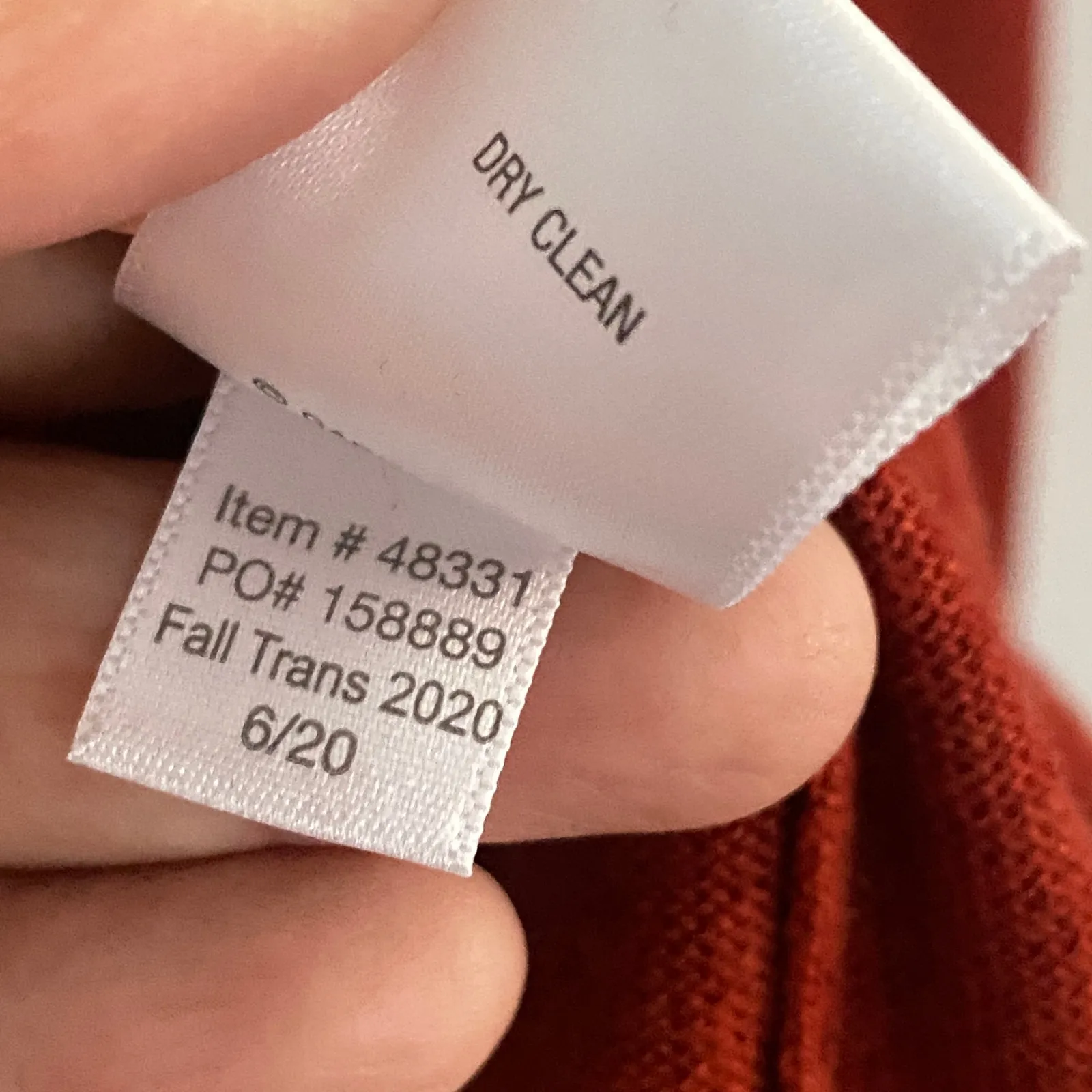 Garnet Hill Burnt Orange Mock Neck Long Sleeve Merino Wool Sweater Size S FLAWED - Image 5