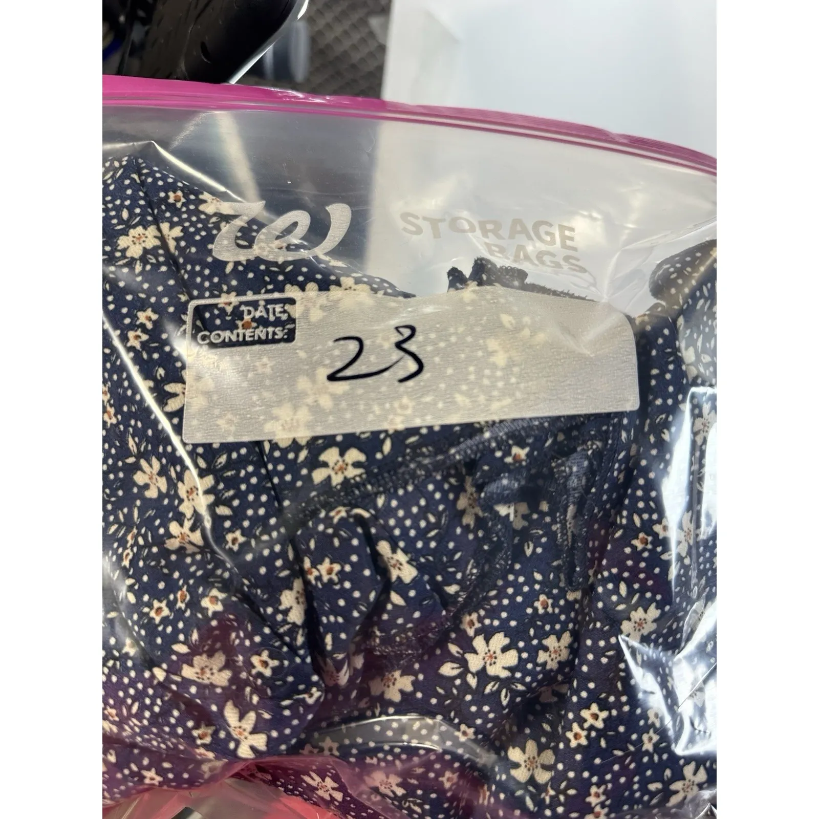 Droimp Blue Floral Print Button Up V Neck Short Sleeve Midi Dres M Size M - Image 7