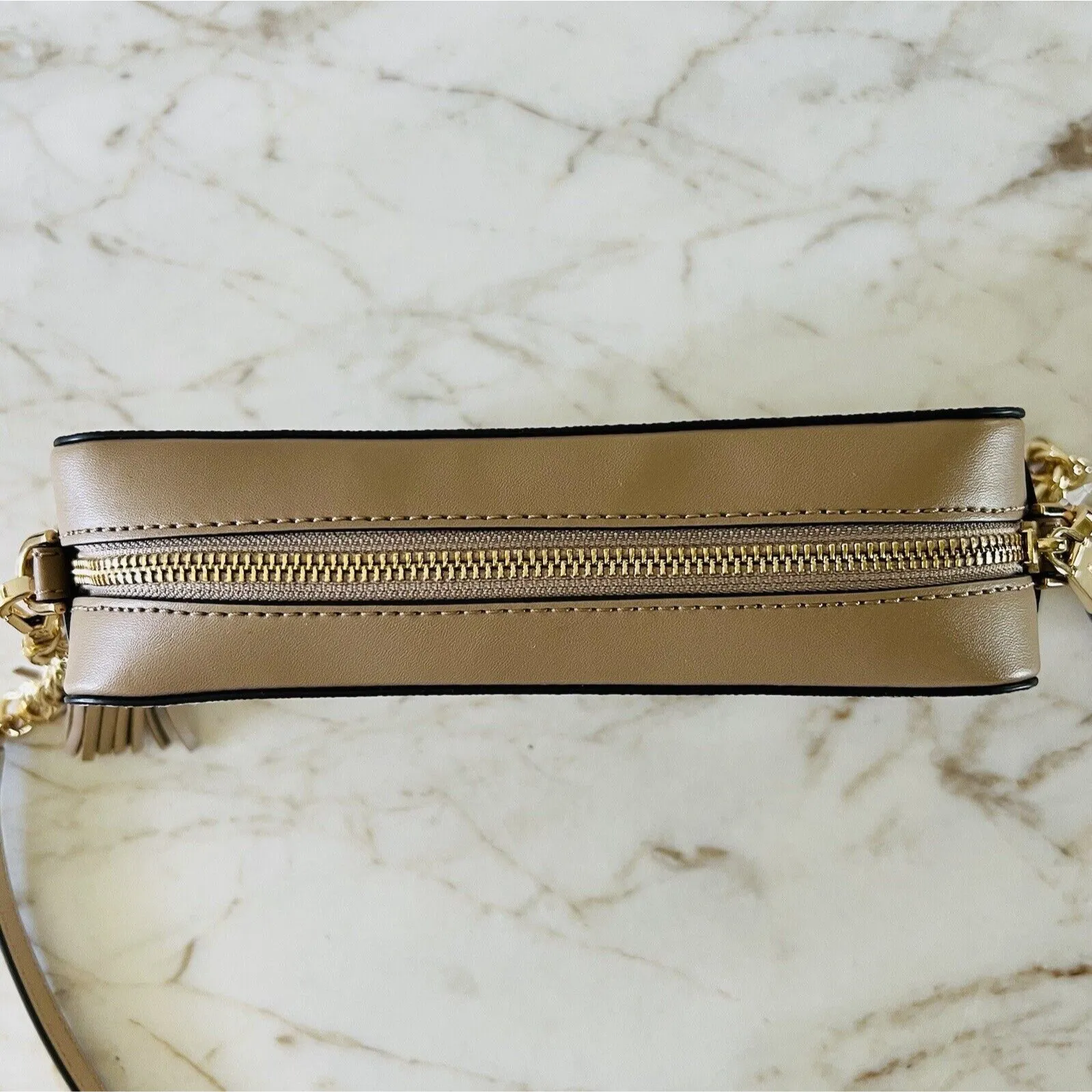 MICHAEL KORS Jet Set Camel Multi Leather Medium Crossbody Camera Bag - Image 7