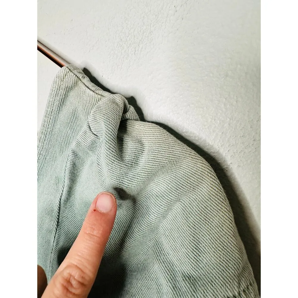 LOUNA Green Denim Empire Waist Babydoll Style Mini Dress Size Extra Small - Image 8