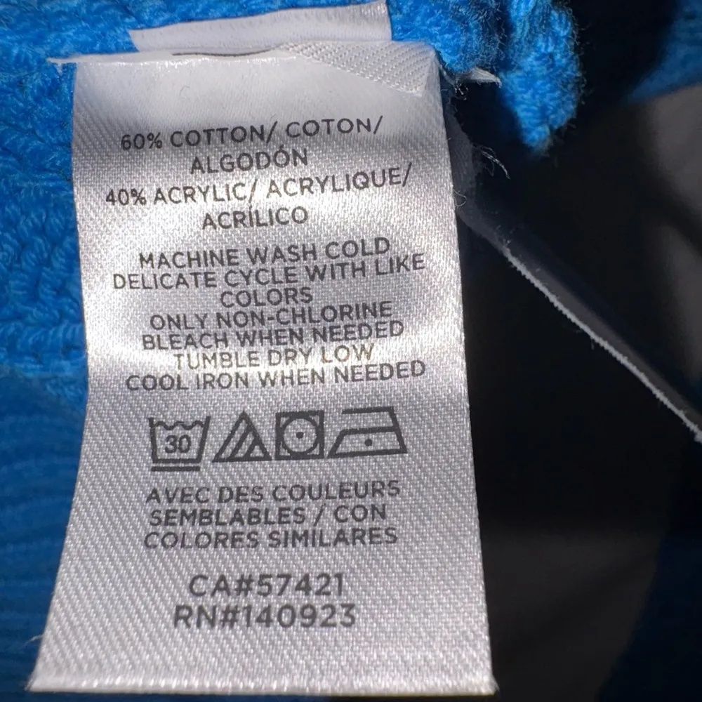 LOFT Blue Crew Neck Sweater with Cable Knit Design Size Small Petite - Image 5