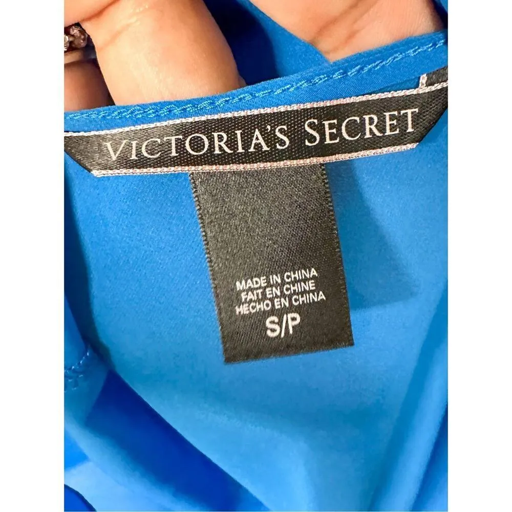 Victoria's Secret Women's Sheer Adjustable Chemise Slip Dress Blue Green Small - Image 4