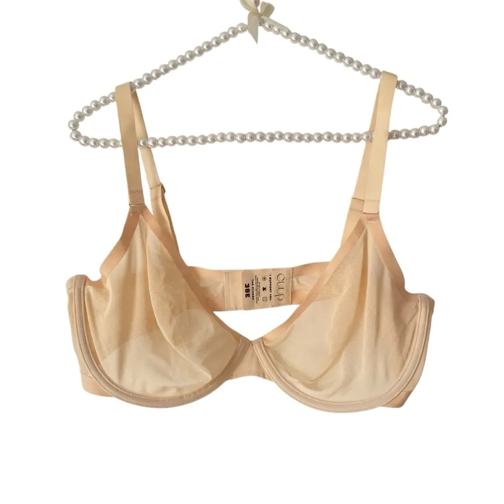 CUUP Cream The Plunge Mesh Underwire Bra size 38E - Image 2