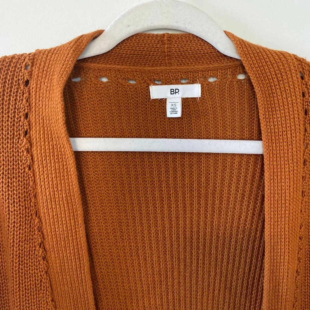 BP Knit Open Front Cardigan Orange Rust Size XS - Image 2