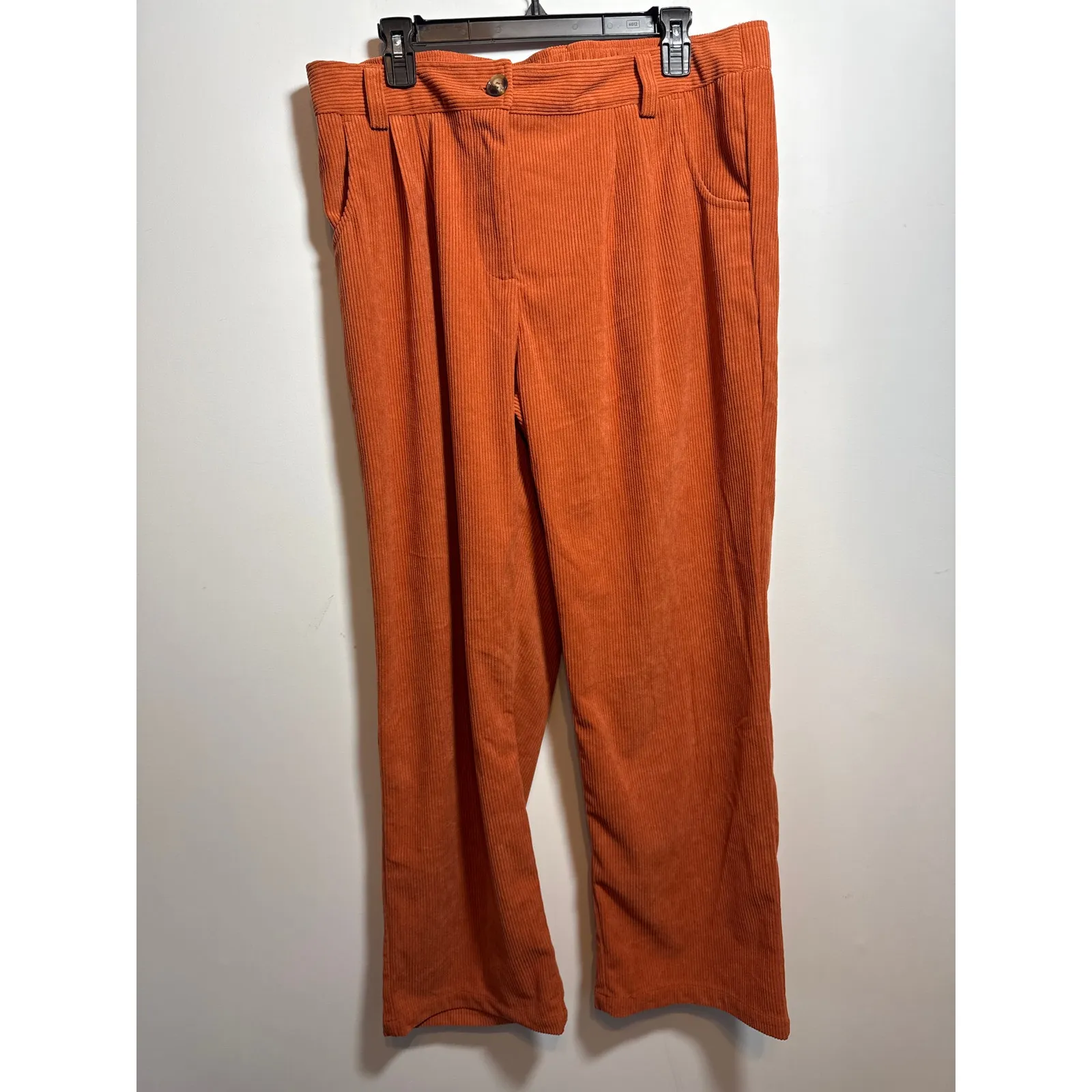 Halara Women's High Rise Button Corduroy Casual Pants Light Brown XL NWT - Image 4