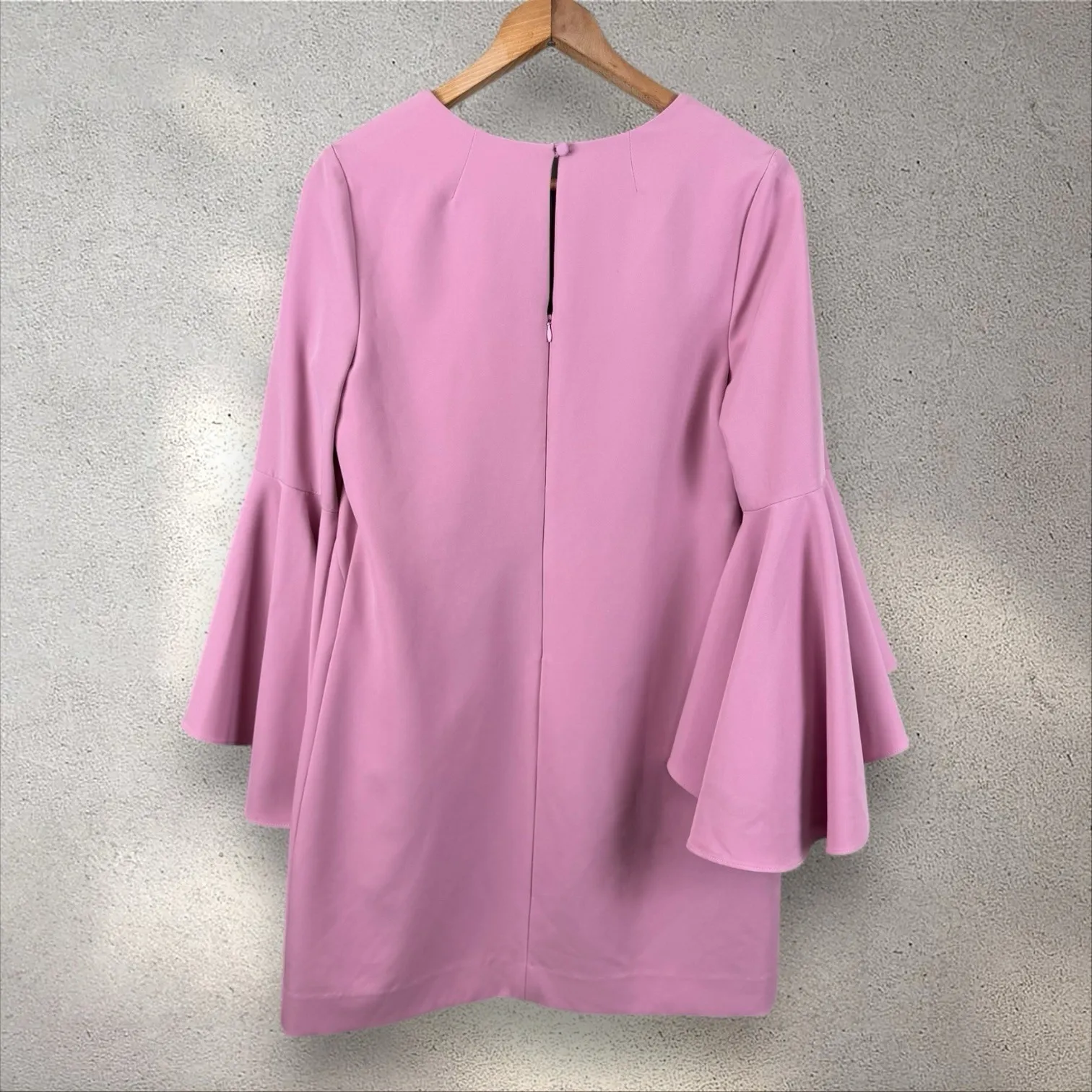 Milly Nicole‎ Italian Cady Bell Sleeve Sheath Mini Dress In Petal Pink Sz 8 - Image 6