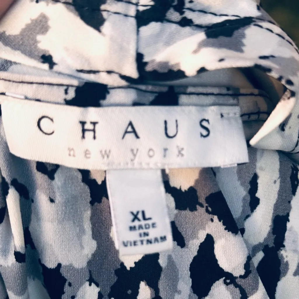 Chaus New York Women’s Elegant Rich Black Faux Wrap Blouse 3/4 Sleeves NWT - Image 10