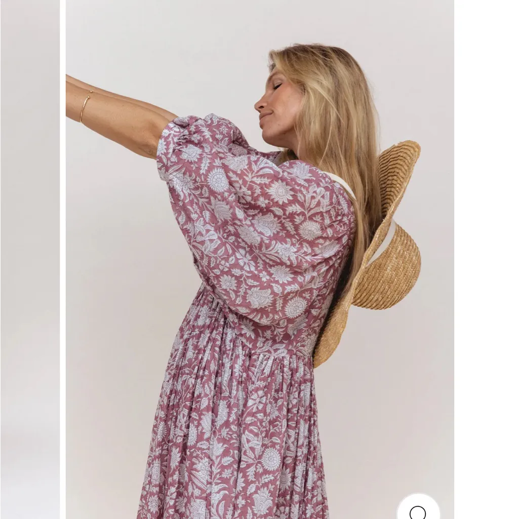 Daughters of India Kyra Midi Dress Floral Musk Sz M Pink Size M - Image 2